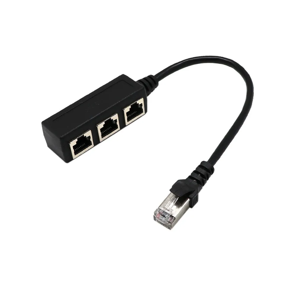 Разветвитель сетевого кабеля Ethernet RJ45 1-3 3-сторонний удлинитель адаптер