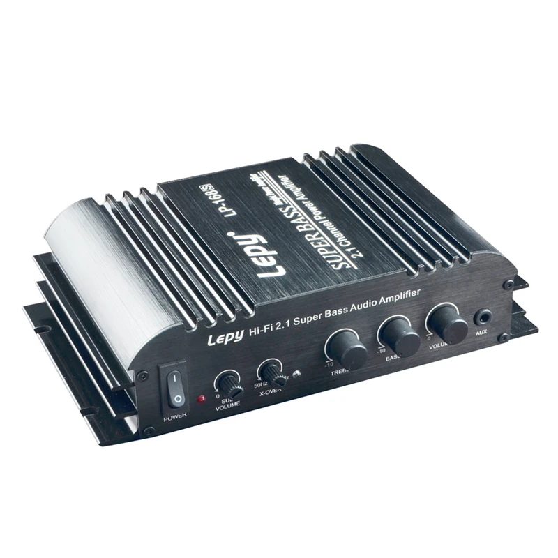 

Car Amplifier 2.1 Channel 3.55MM Audio 100-240V input Wired 168S Mini Hi-Fi Stereo Bass Output Power US plug LP-168S