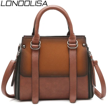 

LONOOLISA New Vintage Women Messenger Bag Luxury Handbags Women Bags Designer Leather Crossbody Bags For women 2019 Satchels Sac