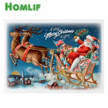 5d diy полный квадрат/rond дрель на заказ алмазная живопись Санта Клаус рождественские открытки kerstkaart elvis рождественские подарки изображение поезд