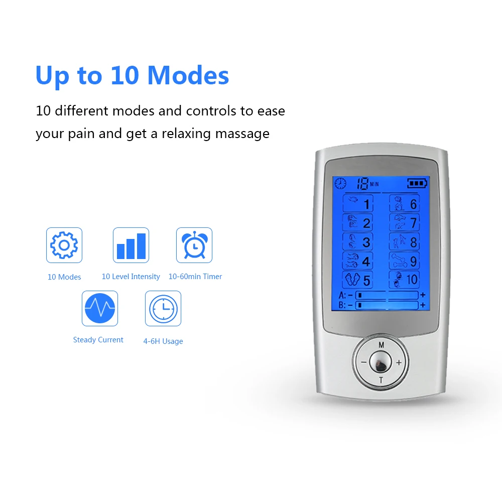 Electronic Pulse Massager Pain Relief Machine 10 Modes For Muscle Relax Stimulator Tens Acupuncture Therapy Body Relaxation Tool Electronic Pulse Massager Pain Relief Machine 10 Modes For Muscle Relax Stimulator Tens Acupuncture Therapy Body Relaxation Tool