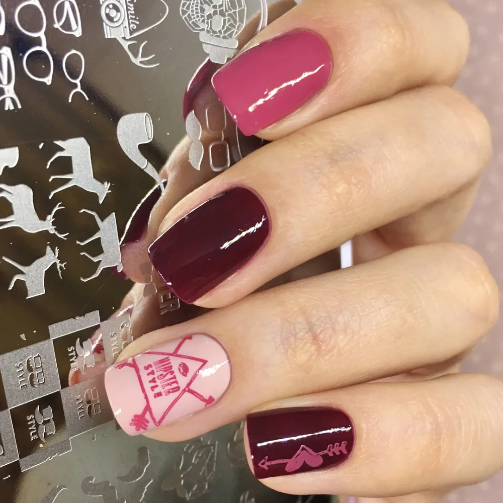 BORN PRETTY Rectangle Nail Art Stamping Plates Hipster Nail Printer