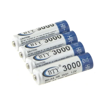 

Rechargeable AA Ni-MH Battery 3000mAh 1.2V AA Size 5 Batteries for Flashlight Camera AA Battery