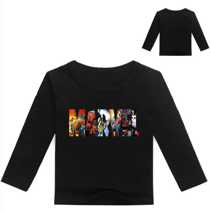 

NEW 2-12YEAR Girls Clothes Marvel Comics Shirt Boys Tops 2018 Long Sleeves Kids T Shirts in Autumn Baby Boy Tee Shirts dert4455