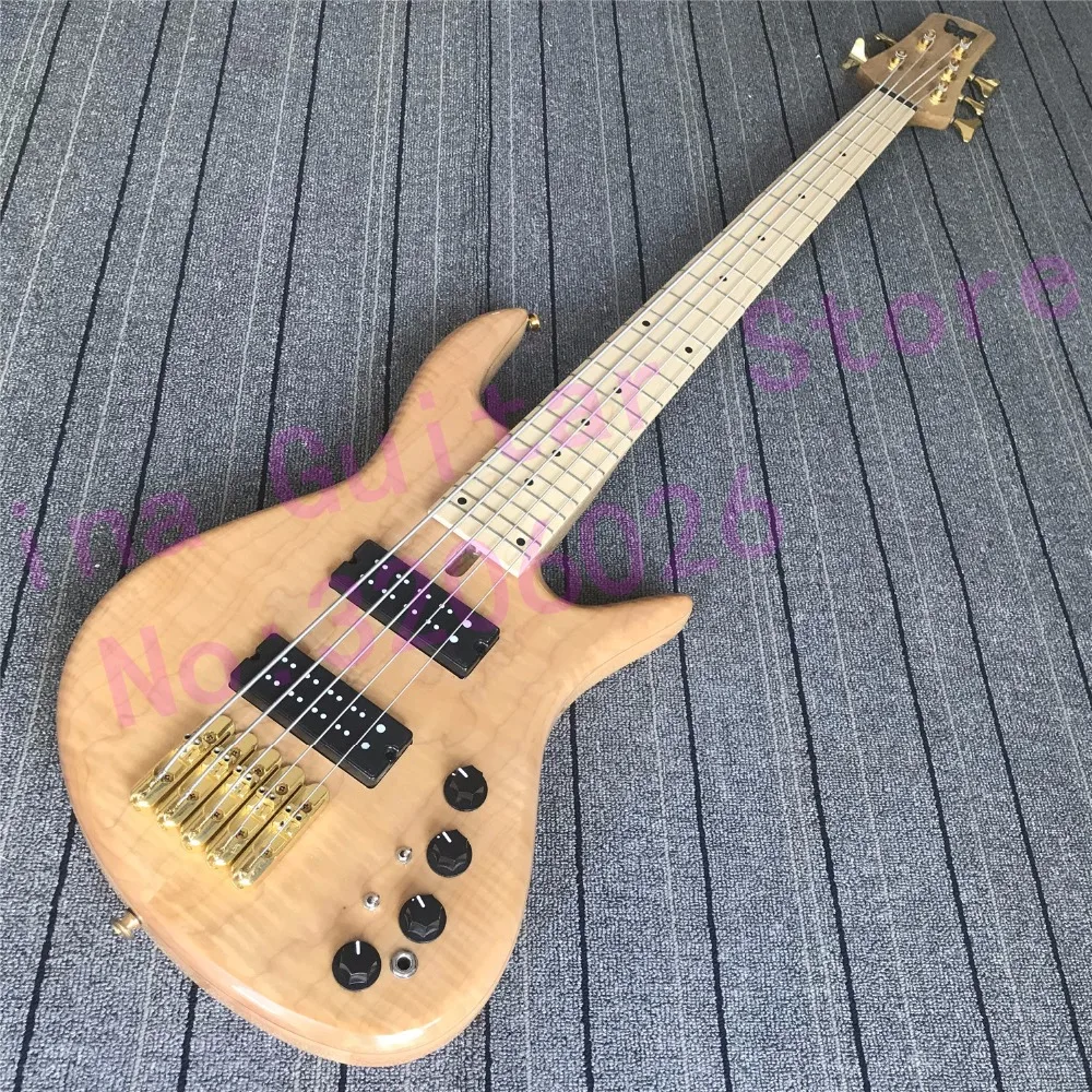 

top quality 5 strings butterfly bass guitar;ash body with flame maple top ;maple neckp;free shipping