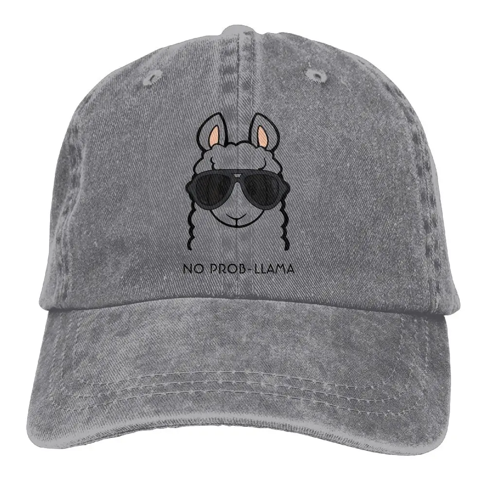 SAMCUSTOM llama 3D креативная индивидуальность Промытые джинсовые шапки осень лето для мужчин и женщин Гольф Sunblock хоккейные кепки - Цвет: Черный