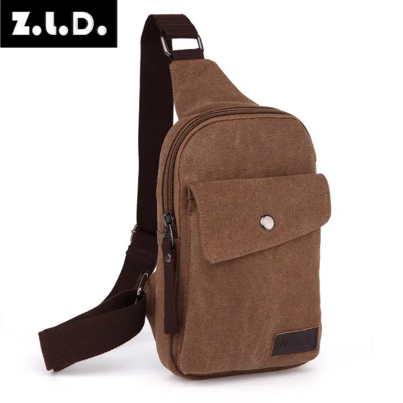 

Z.L.D. New styles for men and women trend canvas bags fashion solid color diagonal shoulder bag zipper chest bag Women Bags