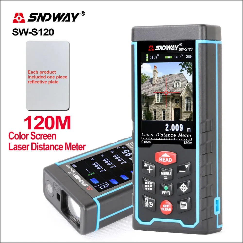  SNDWAY Digital Laser Distance Meter Camera USB Recharge Portable Colorful Screen Range Finder Range