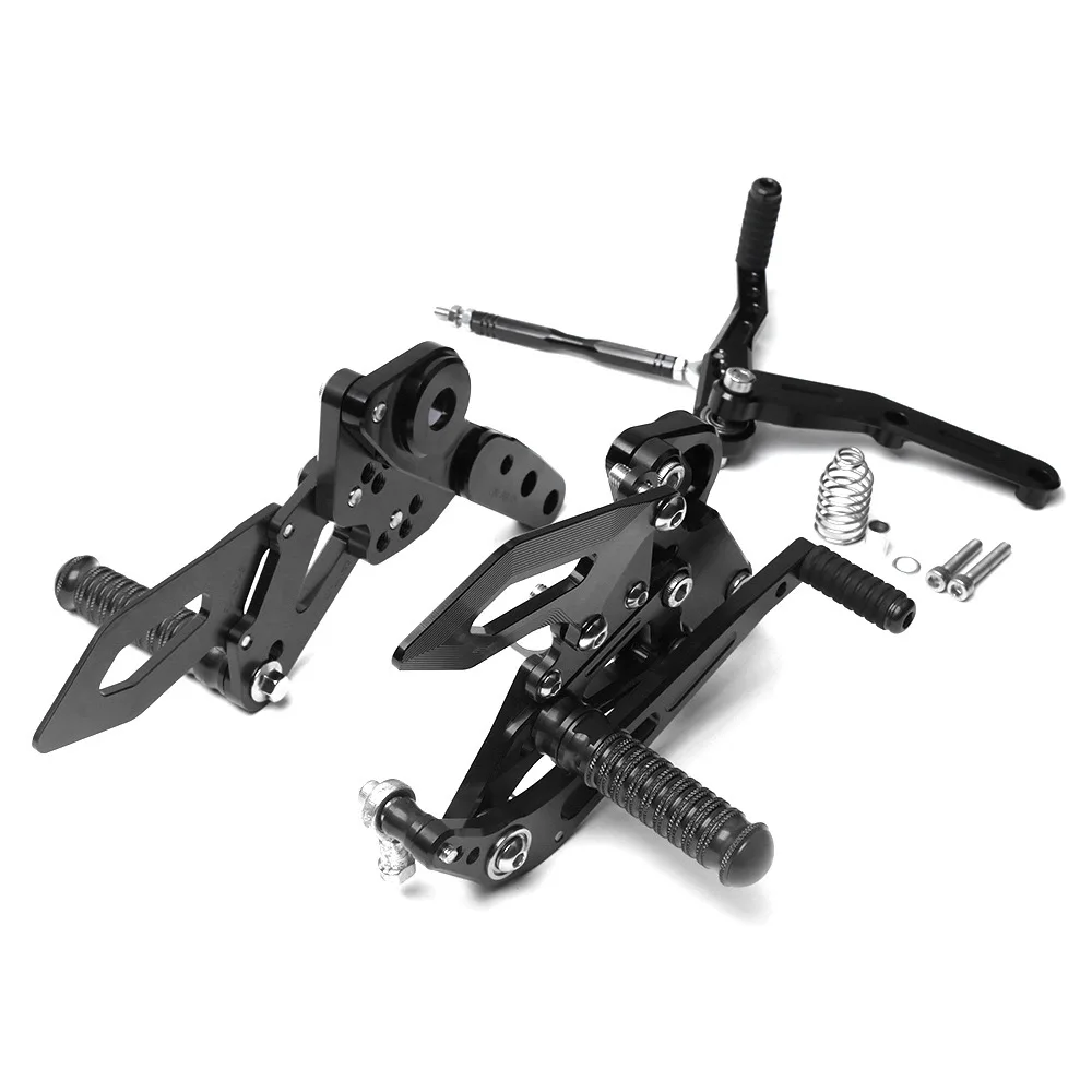  Motorbike Adjustable Rider Rear Sets Rearset Footrest Foot Rest Pegs For Yamaha MT09 FZ09 MT-09 FZ-09 2014 2015 2016 2017 CNC Aluminum MT FZ 09 Motorcycle Accessories