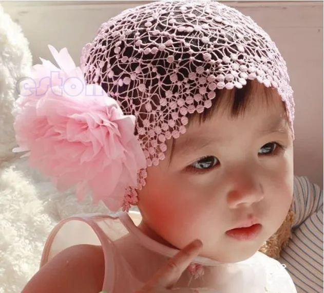 

Baby Girls Flowers Headband Elastic Lace Hat Cap Hairband Hair Accessories