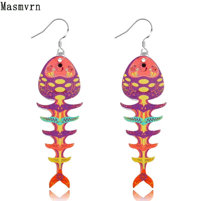 Statement Colorful Bijoux Acrylic Fishbone Earrings Animal Statement Colorful Bijoux Acrylic Fishbone Earrings Animal Dangle Female Ear Jewelry For Women Wedding