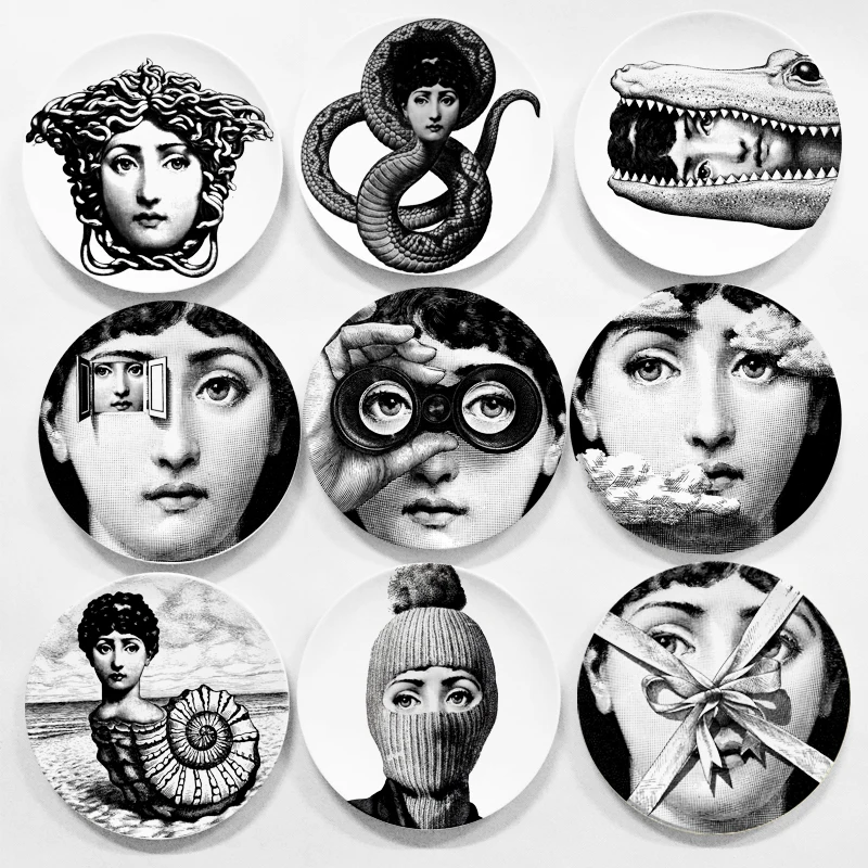Cena Stylu MILAN goregous rzadkie Fornasetti płyty nordic styl ściany wiszące dekoracyjne danie kreatywny ceramiczne artystyczne craft decor