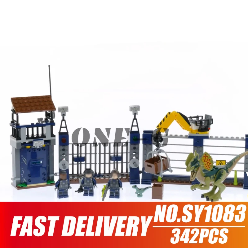 Строительные блоки diloposaurus Outpost Attack SY1083 совместимый legoinglys 75931 Юрский Мир набор