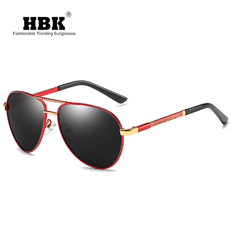 

HBK 2019 Men polarizing New Pilot Sunglasses alloys Pilot polarized Lens Driving 2019 fishing UV400 aviator sunglasses PM0132