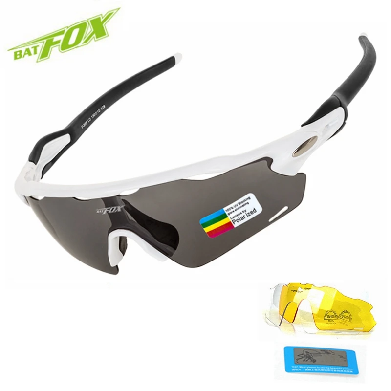 BATFOX Cycling Eyewear 3 lens UV400 Polarized Cycling Glasses Sport Unisex Bike Bicycle Glasses