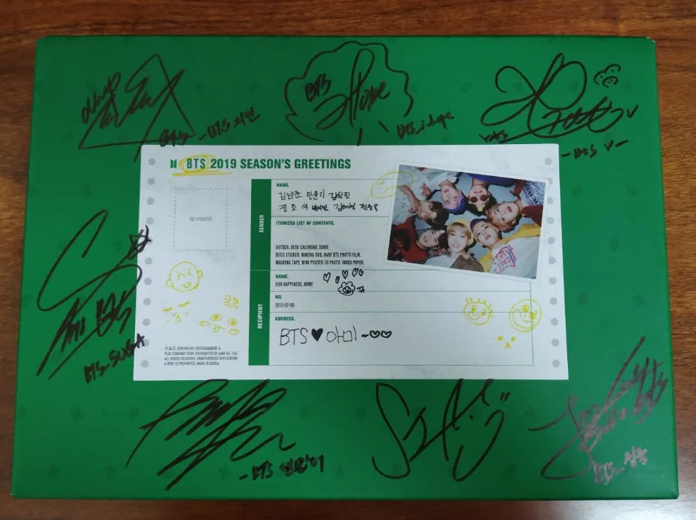 

hand signed BTS autographed 2019 Calendar SEASON'S GREETING Full SET DVD Official