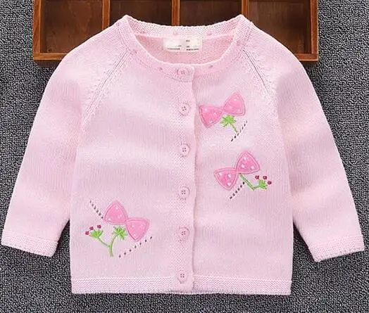 Модный повседневный тонкий свитер для детей 0-2 лет; Хлопковый вязаный кардиган; сезон весна-осень; свитер для маленьких девочек; пальто - Цвет: color 3