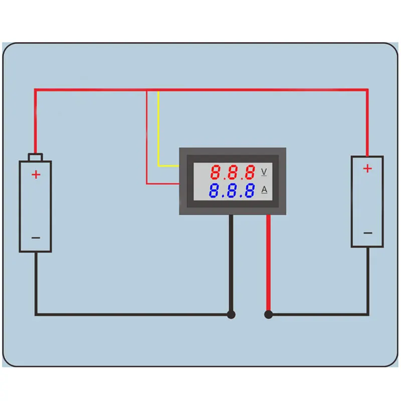 Цифровой измеритель напряжения, амперметр постоянного тока 100 в 10 А, красный, синий светодиодный прибор с двойным усилителем напряжения, автомобильный измеритель тока, тестер 5-30 в, вольтметр 4