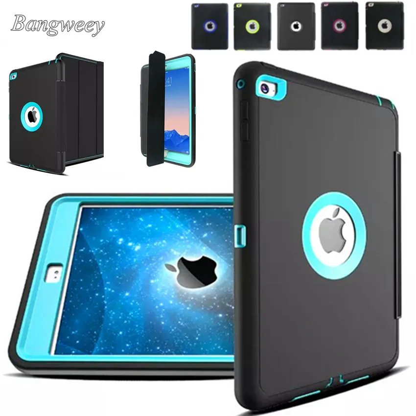 

For iPad air 2 Retina Kids Safe Armor Shockproof Heavy Duty Silicone for ipad 6 Hard Case Cover w/Screen Protector Film