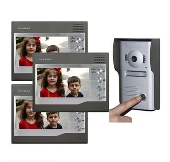 

ZHUDELE New Arrival Top Quality Home Security 7" Video Door Phone Intercom Doorbell 700TVL IR Camera with Waterproof Cover 1V3