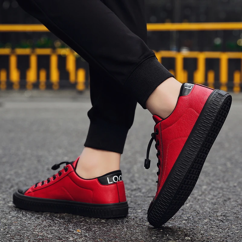 YTracyGold Fashion Men Casual Shoes PU Leather Sneakers Men Flats Vulcanized Shoes Outdoor Zapatos De Hombre Black Zapatillas YTracyGold Fashion Men Casual Shoes PU Leather Sneakers Men Flats Vulcanized Shoes Outdoor Zapatos De Hombre Black Zapatillas