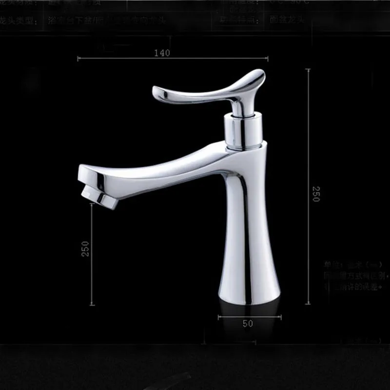 

1Pc Zinc Alloy Single Cold Basin Faucet torneira Deck Mounted Bathroom Faucets Home Improvement Bathroom Accessories