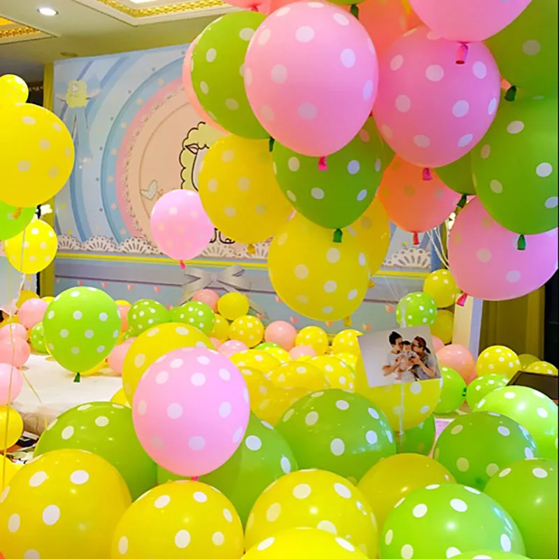 

10pcs/lot 12inch 2.8g Polka Dot Latex Balloon Air Balls Inflatable Wedding Party Decoration Birthday Party Supplies Balloons Kid