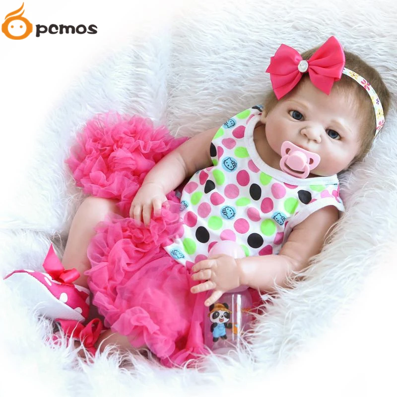 

22" Full Body Soft Touch Vinyl Handmade Girls Reborn Dolls Waterproof Baby Toys Gift Collection