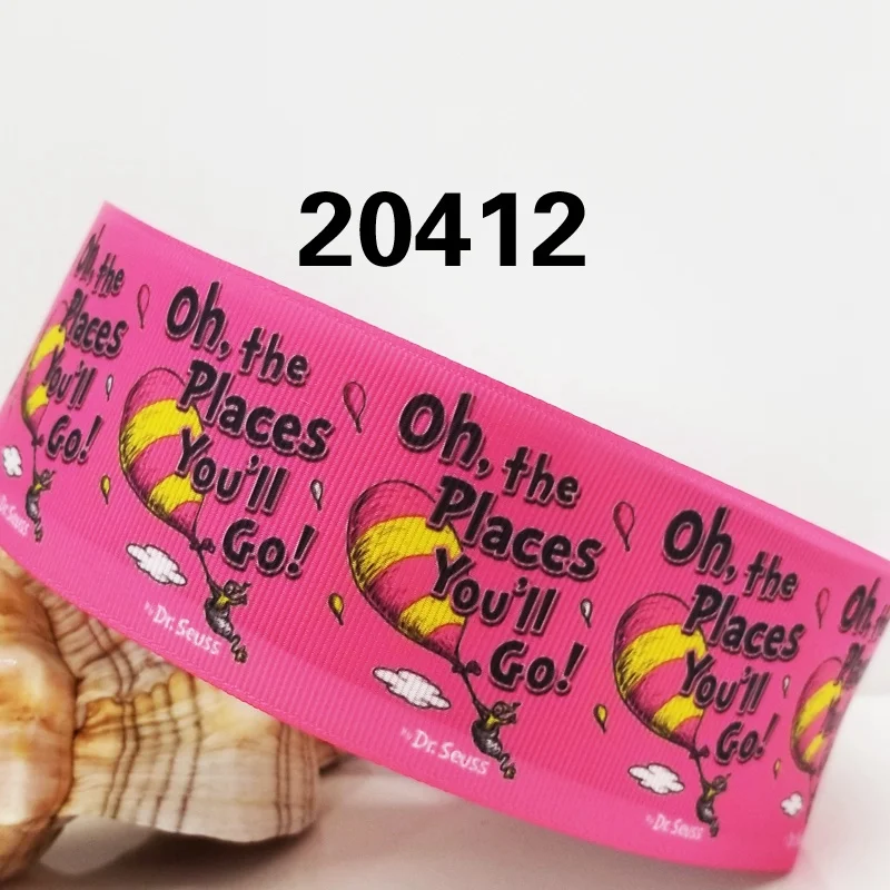 20412 50 ярдов в размер мультфильм напечатанный grosgrain ленты 14154 - Цвет: 20412