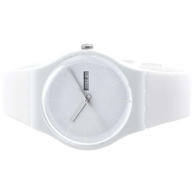 Часы Swatch кварцевые часы оригинальные красочные нейтральные белые женские