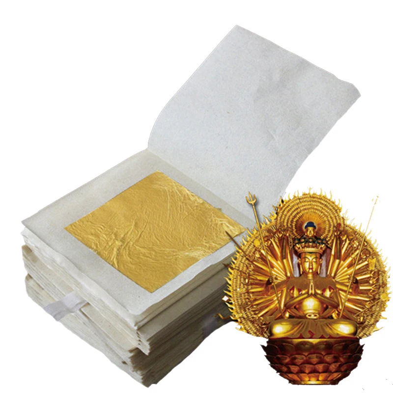 

10 Pcs 24K Pure Genuine Edible Gold Leaf Foil Sheet Decor Foil Golden Cover