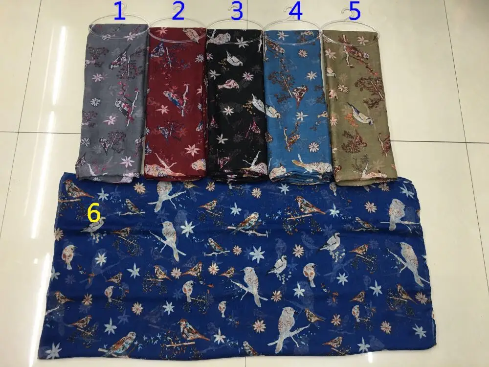 

2016 New Bird And Tree Print Scarf Lady Bird Pattern Wrap Scarf Shawl Animal Hijab Wholesale10pcs/LOT Free Shipping