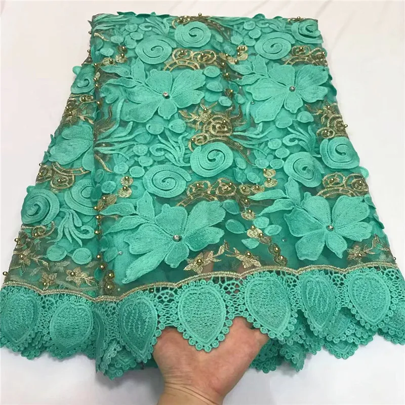 

2020 Latest Red French Tulle Lace Fabric With Beads High Quality African Embroidered Guipure Lace Fabric For Wedding ZQ17-1