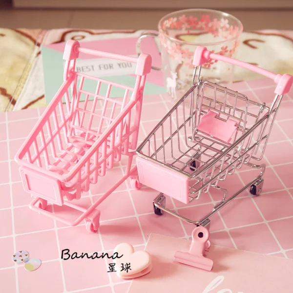 Pink Mini Shopping Cart Handcart Creative Shooting Props Small Cart