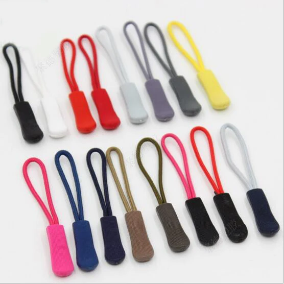 

100pcs/lot Zipper Pulls Cord Rope Ends Lock Zip Clip Buckle Black For Backpack/Clothing Accessories