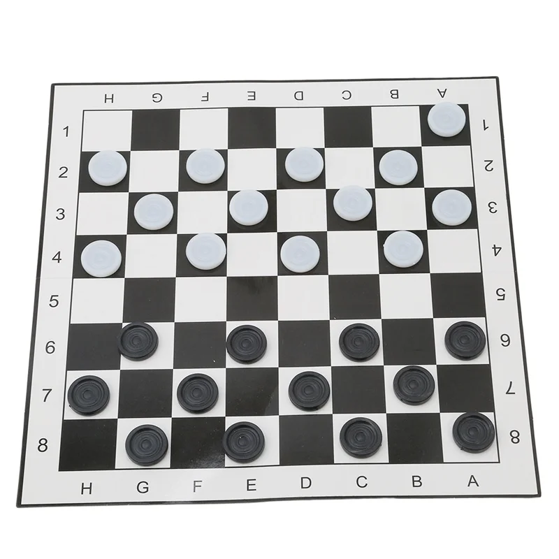 

1 Set Portable Folding Plastic International Checkers Chess Game Board Size 33*33cm Family Game
