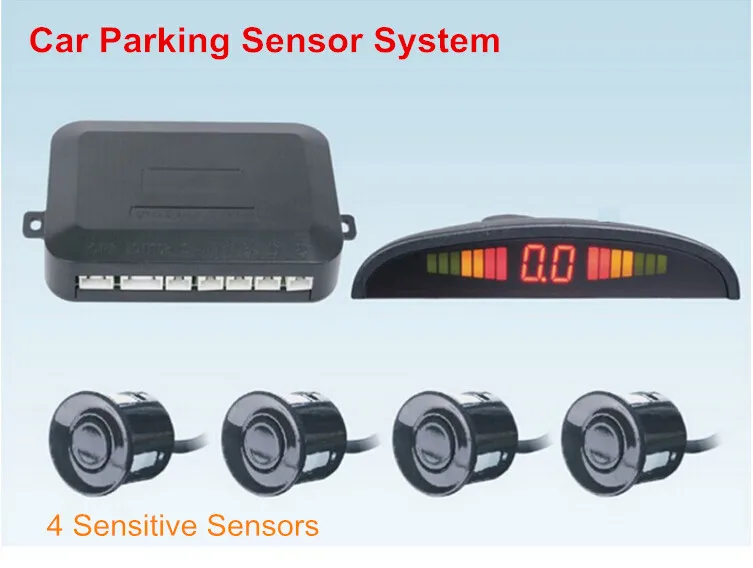 7 Colors 4 Sensitive Sensors 12V Car Parking Sensor Backup Radar