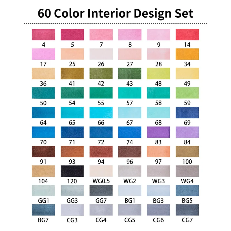 STA3203 60 цветов набор маркеров для эскизов-Профессиональный эскизный художественный маркер для художника ручная роспись двойная головка спиртовые маркеры поставки - Цвет: 60 Interior Set