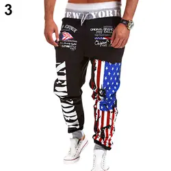 2016 новинка продукт для мужчин Флаг США Одежда для танцев мешковатый гарем брюки девочек Слаксы мотобрюки треники