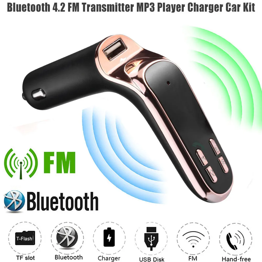 TF USB зарядное устройство Bluetooth inalambrico coche lcd manos libres transmisor FM MP3 de musica de los moviles tabletas Горячее предложение