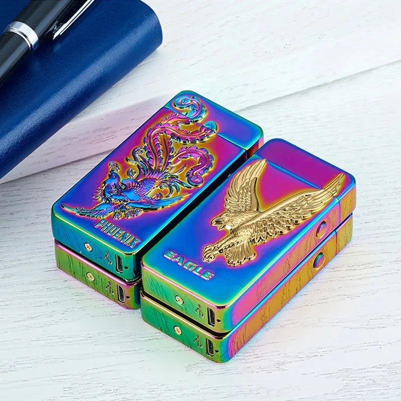1pc High Quality USB Charging Electric Double Arc Plasma Lighter Eletronic Windproof Dragon Lighter