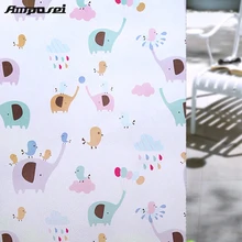 Высококачественная витражная пленка с милыми животными, декоративная Антистатическая, удерживающая умное стекло, самоклеящаяся пленка для окон 45*200 см-FF