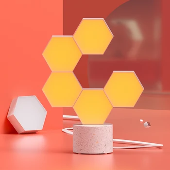 

DIY Quantum Lights Creative Geometry Assembly LED Night Light Smart APP Control For Google Home Amazon Alexa Lamp