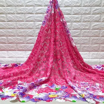 

Red African Lace 2019 French Nigerian Lace Fabric Bridal High Quality Swiss Net Tulle Lace Fabric For Wedding Party(6-19