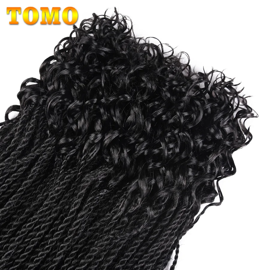 TOMO 18Inch 30Roots Curly End Senegalese Twist Crochet Braids Synthetic Hair Extensions For Women Africa American Hair Braiding