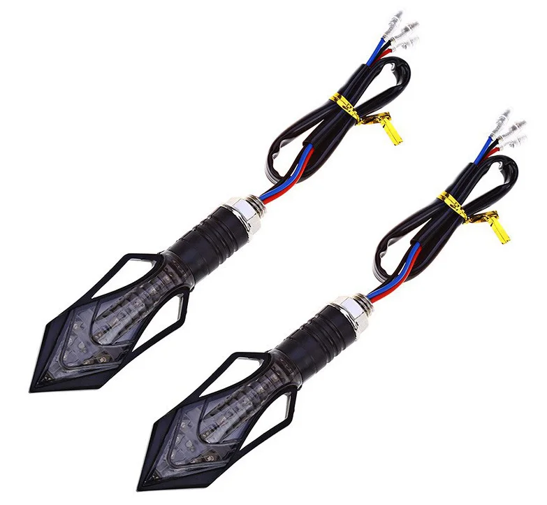2pcs 12V Universal Motorcycle Bike LED Blinker Turn Signals Black Cover