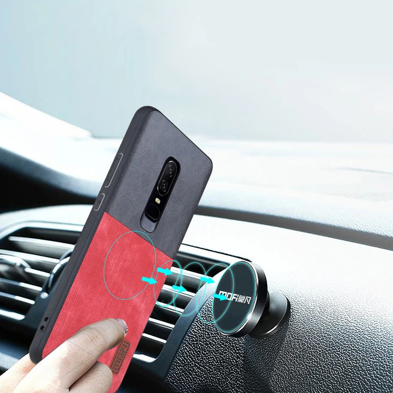 Mofi para oneplus 6 para oneplus 6 caso cubierta de silicona original fundas para uno más 6 caso 360 a prueba de choques pantalones de cuero coque