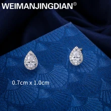 WEIMANJINGDIAN Halo Teardrop Zirkonia CZ Zirkon Kristall Stud Ohrringe für Frauen Mädchen Braut oder Brautjungfer