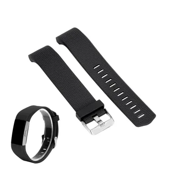

10 Color Silicone Smartband Strap Band Smart Bracelet Straps Bands Belt Replacement with Metal Buckle for Fitbit Charge 2 Size L