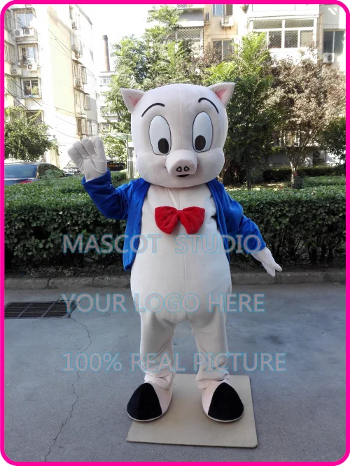 Porky Pig Mascot Cartoon Costume Custom Fancy Costume Anime Cosplay Kit Mascotte Cartoon Tema Fancy Dress 41393